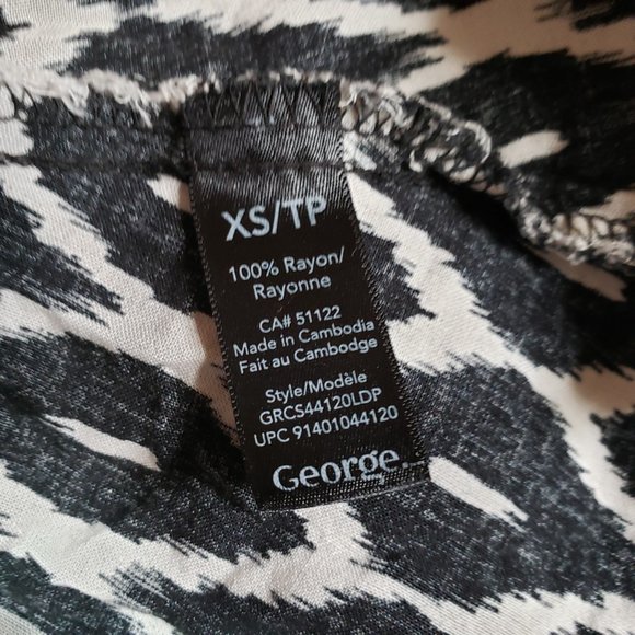 George black and white geometric Womens Summer Dress, sz XS - Picture 4 of 9